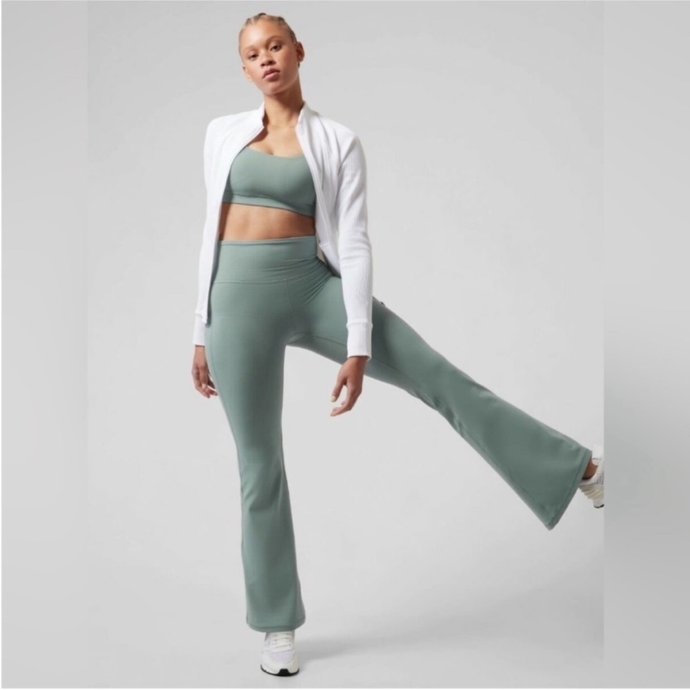 Athleta Sage Green Flared Leggings